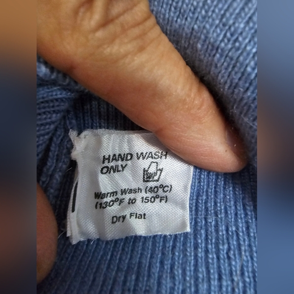 Vintage Lyle & Scott Cashmere Sweater - Blue Argyle - Size 40 - Picture 5 of 6